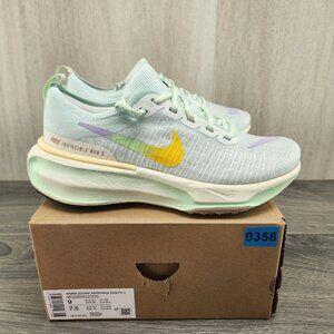Nike ZoomX Invincible Run FK 3 Size 9 Womens Barely Green Violet Running Shoes